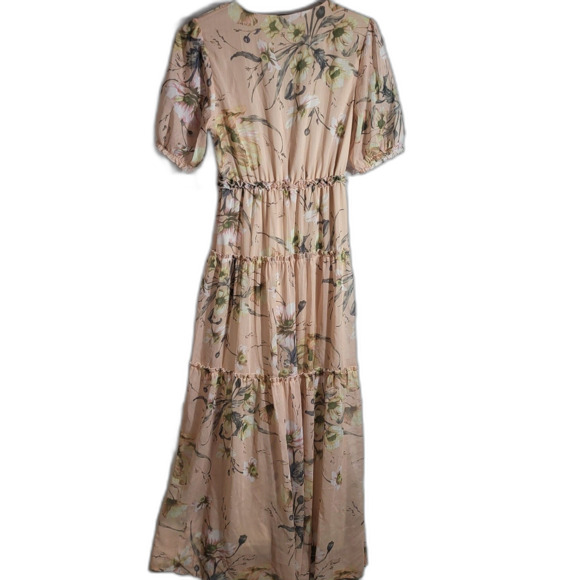 Baltic Born Floral V Neck Empire Waist Tiered Maxi Dress Size M - Picture 3 of 8